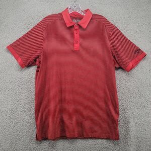 Callaway Shirt Men's Large Red Black Striped Opti Dri‎ Golf Polo Outdoors Sports